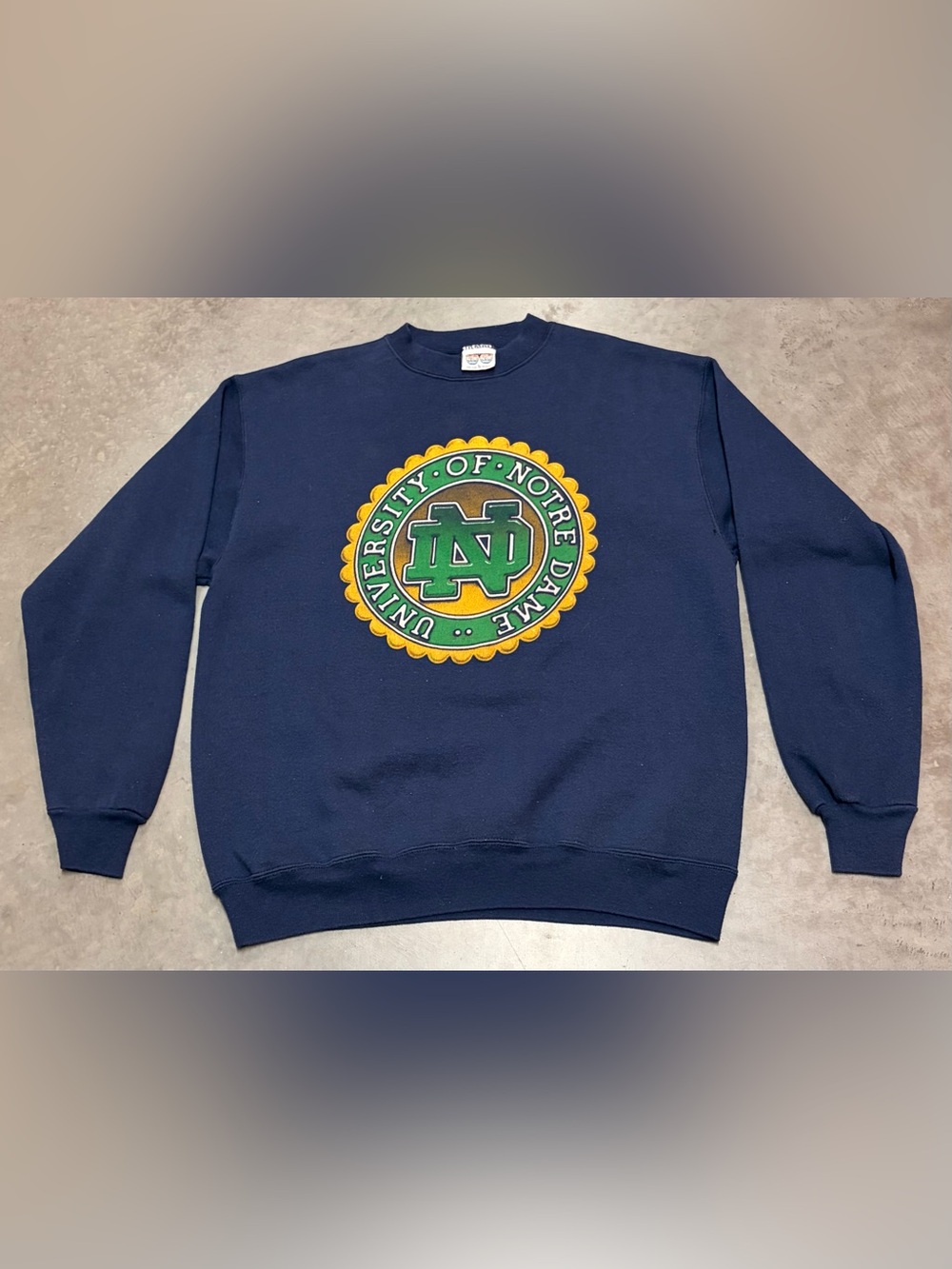University of Notre Dame Logo Navy Crewneck Sweatshirt
